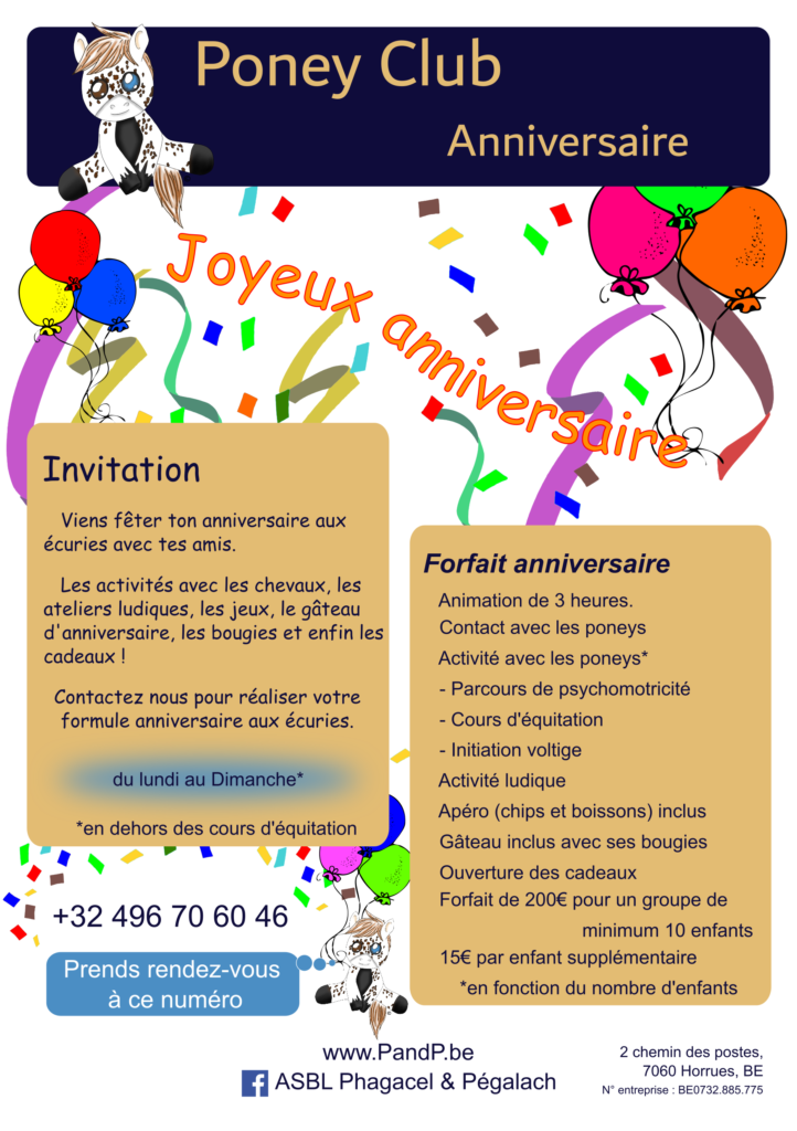 Anniversaire aux écuries Phagacel et Pégalach